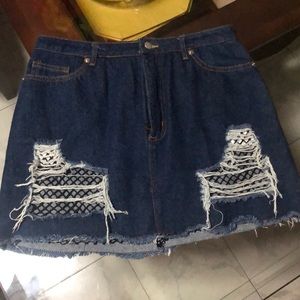 Denim mini skirt